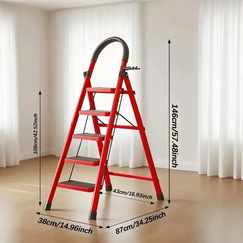 Hignconcerned Durable 3 4 5 Step Folding Ladder Anti Slip