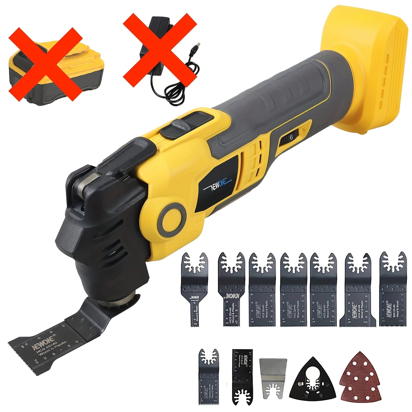 NEWONE Oscillating Multi Tool 20V Cordless AntiVibration 6 Speed Kit