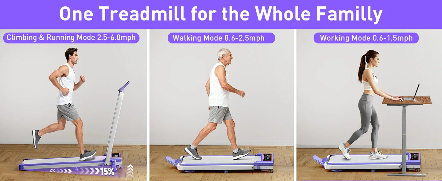 Folding Treadmill With Incline And RGB Lights Dual Screen