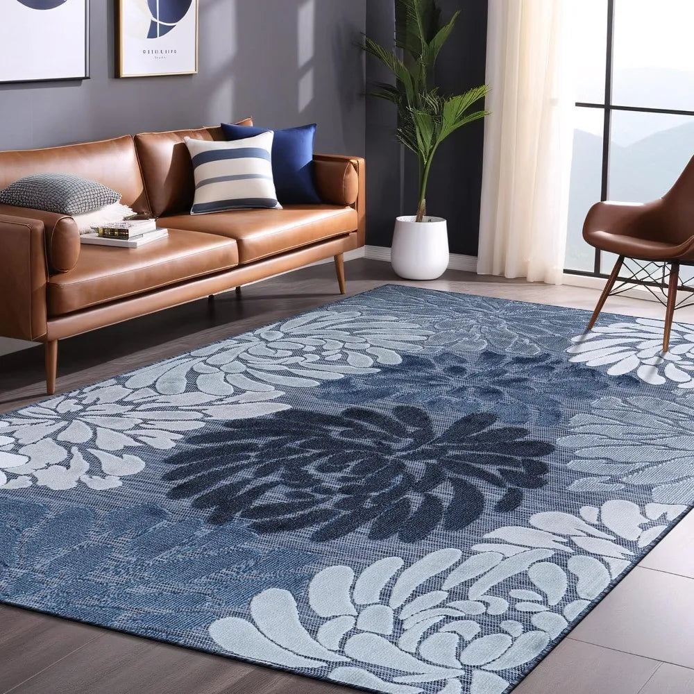XMSJ Floral Indoor Outdoor Rug for Living Room and Patio