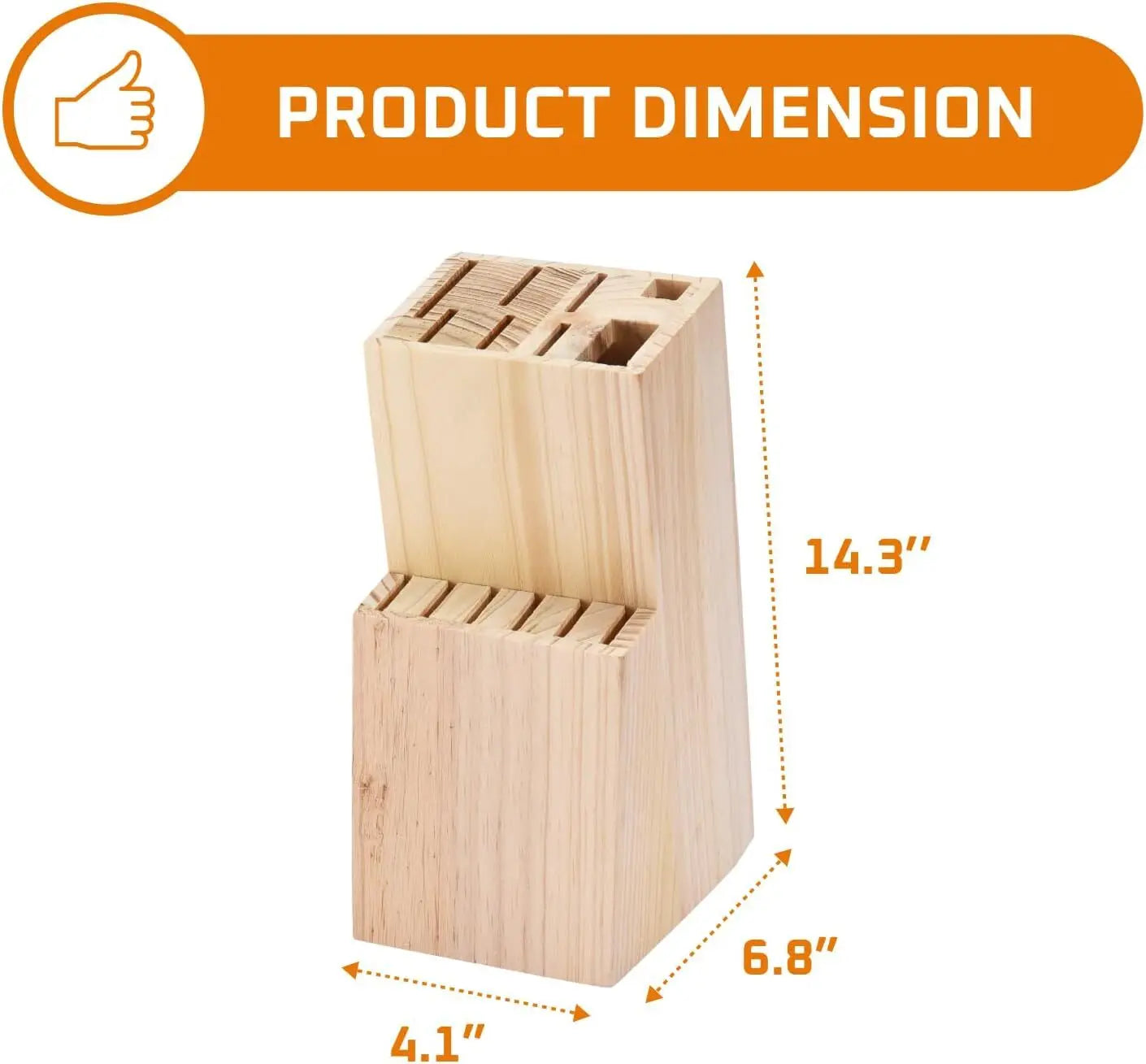 ZENG Kitchen Knife Set 15pcs With Solid Wood Holder