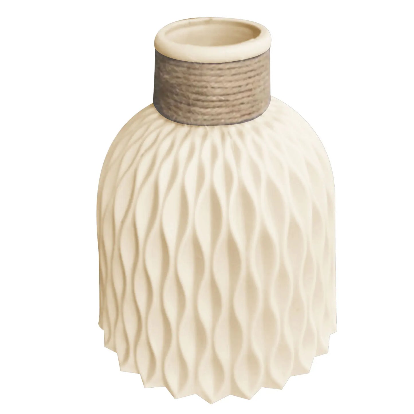 Hignconcerned 3pc Plastic Vases Set Rattan Unbreakable Decor