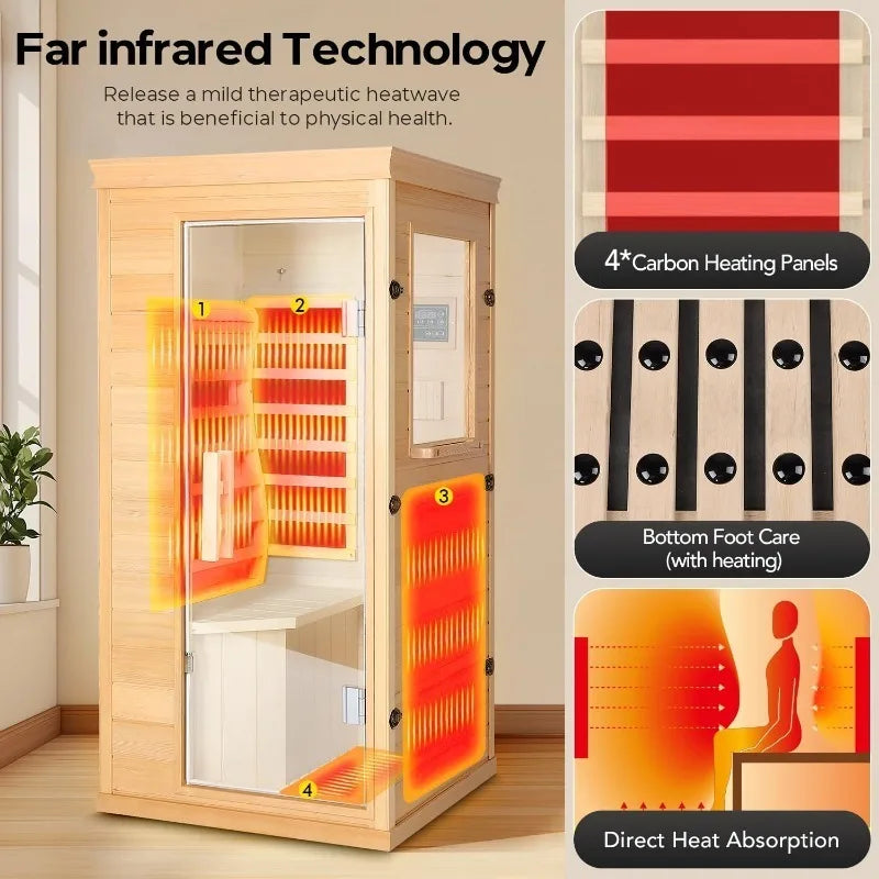 Hign-concerned Infrared Sauna With Backrest And Bluetooth