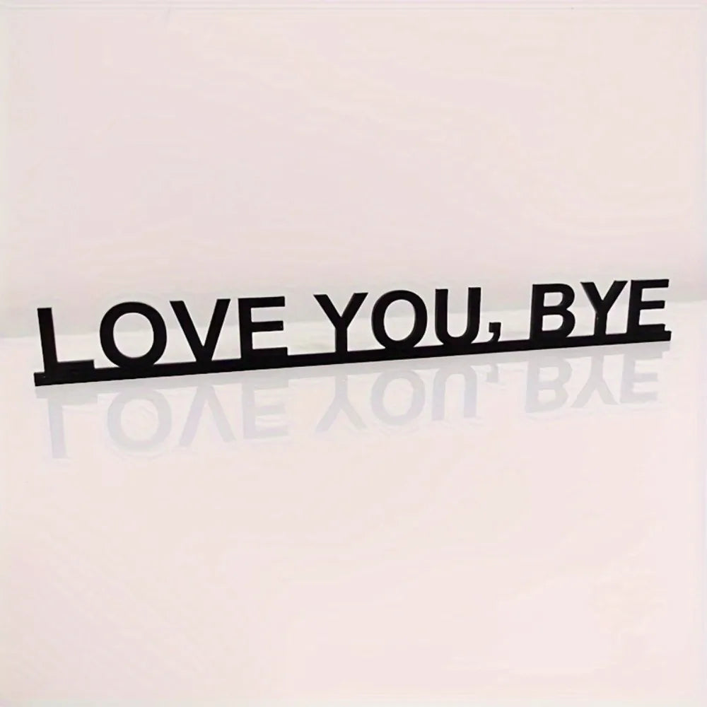 HELLOYOUNG Geometric Aluminum Wall Art Love You Bye Sign