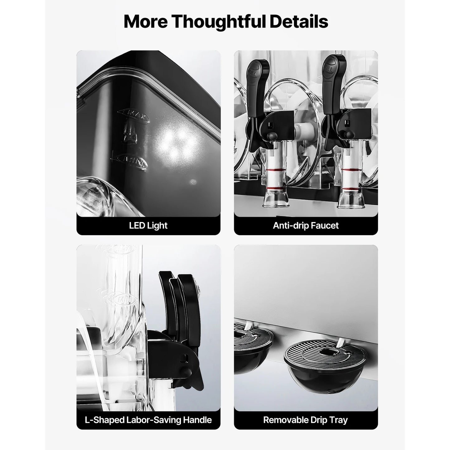 SucceBuy Triple Tank Slushy Machine for Cafes and Bars