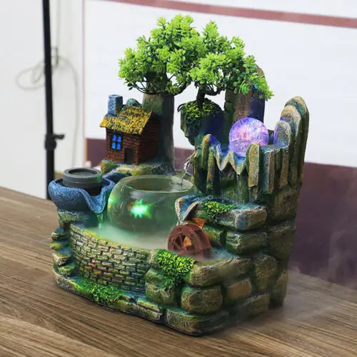 Hign-Concerned Desktop Fountain Waterfall Fish Bowl Ornament