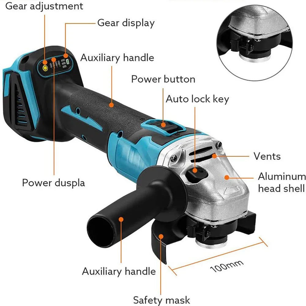 125mm Brushless Cordless Angle Grinder 18V Power Tool