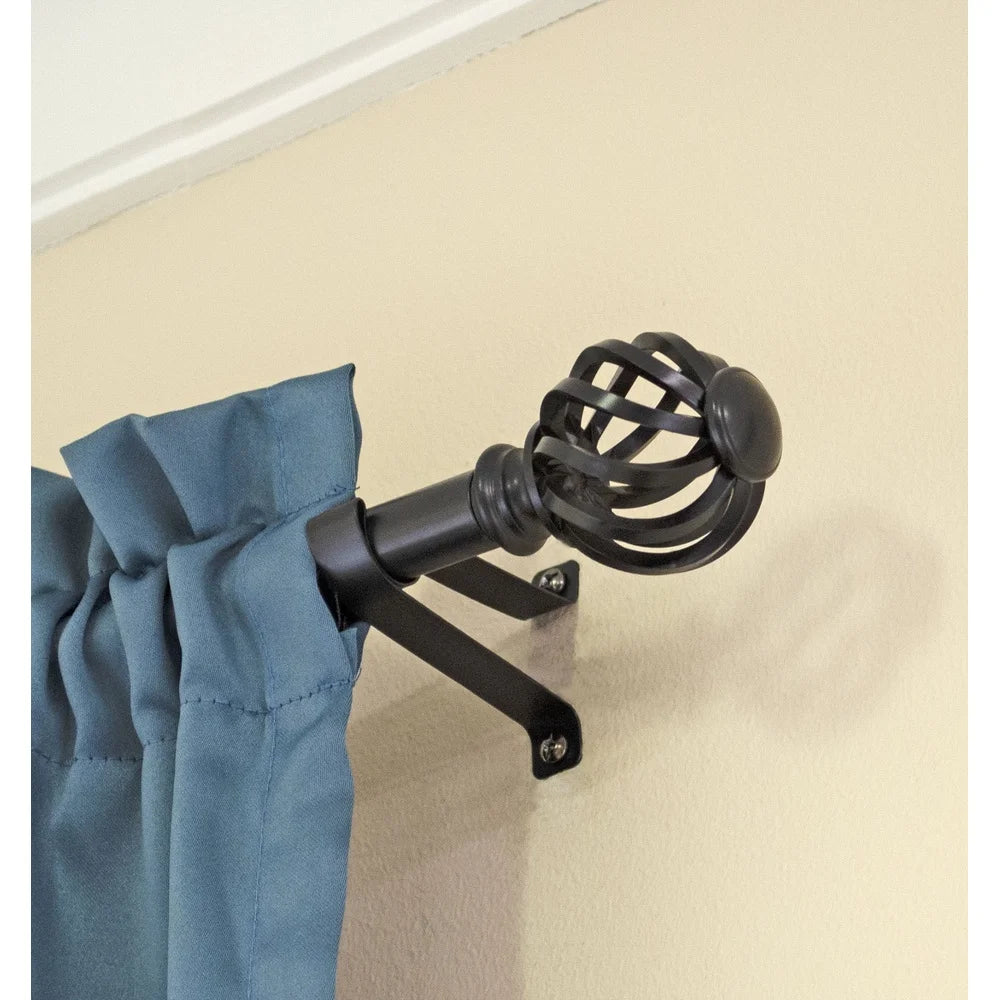 XMSJ Twist Cage Curtain Rod With Finials And Hardware