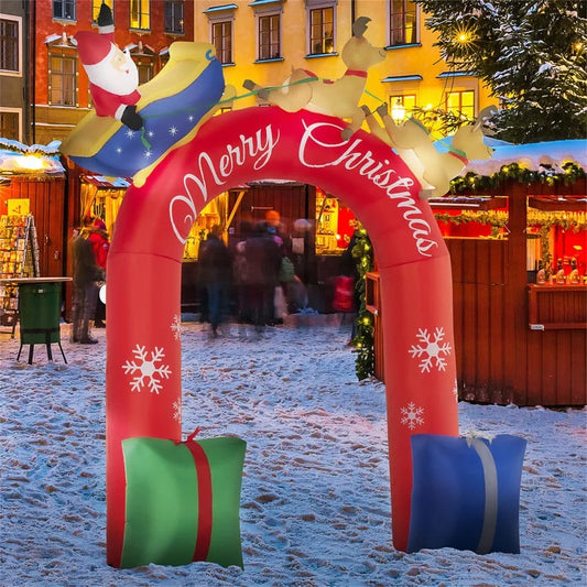 Hign-concerned Santa Sled Arch Outdoor LED Inflatable
