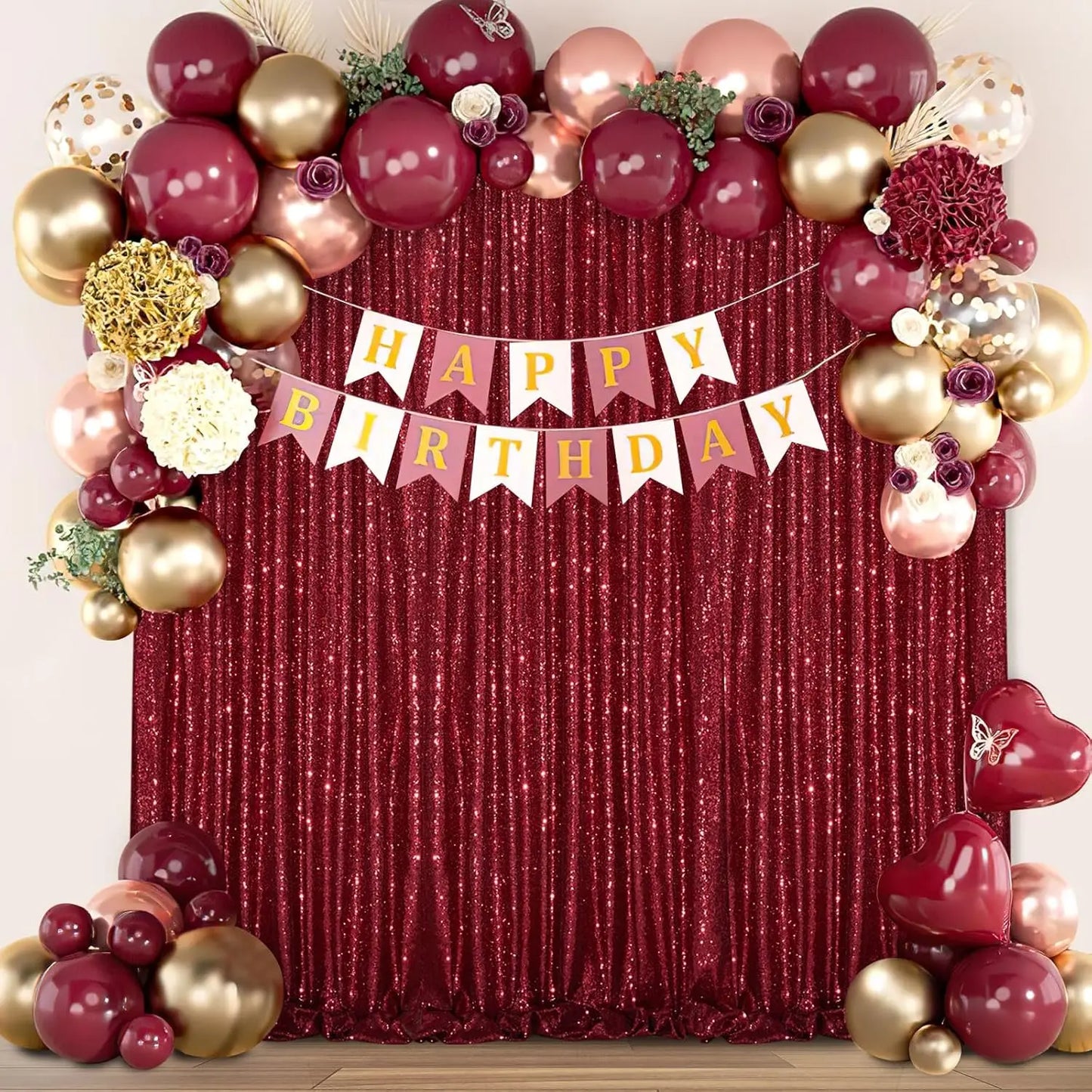 Hignconcerned Sequin Backdrop Curtains Glitter Photo Booth