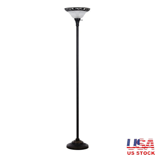 XMSJ Victorian Floor Lamp 3 Way Rotary Torchiere Shade