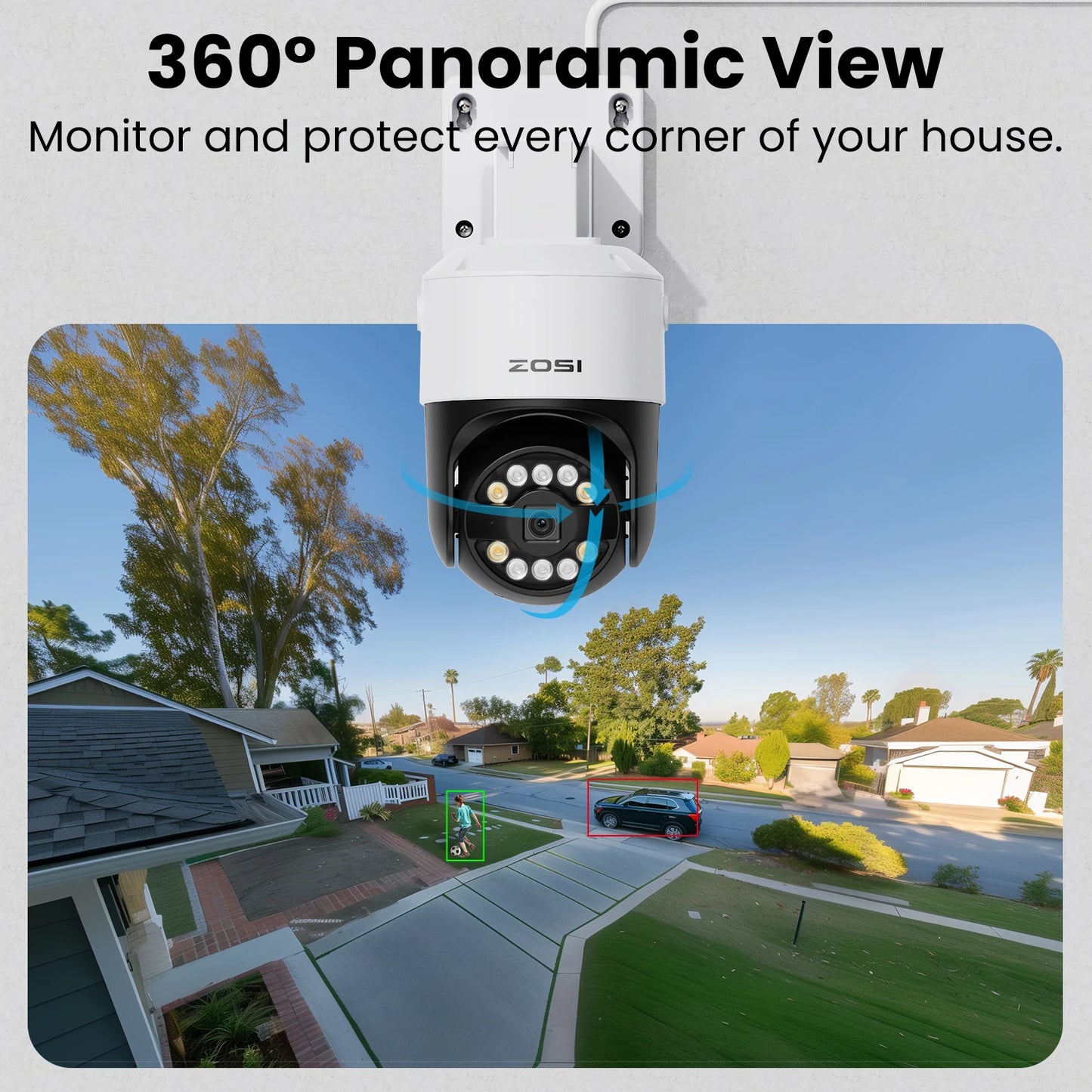 ZOSI 8CH 5MP PTZ IP Camera System POE NVR Kit Outdoor