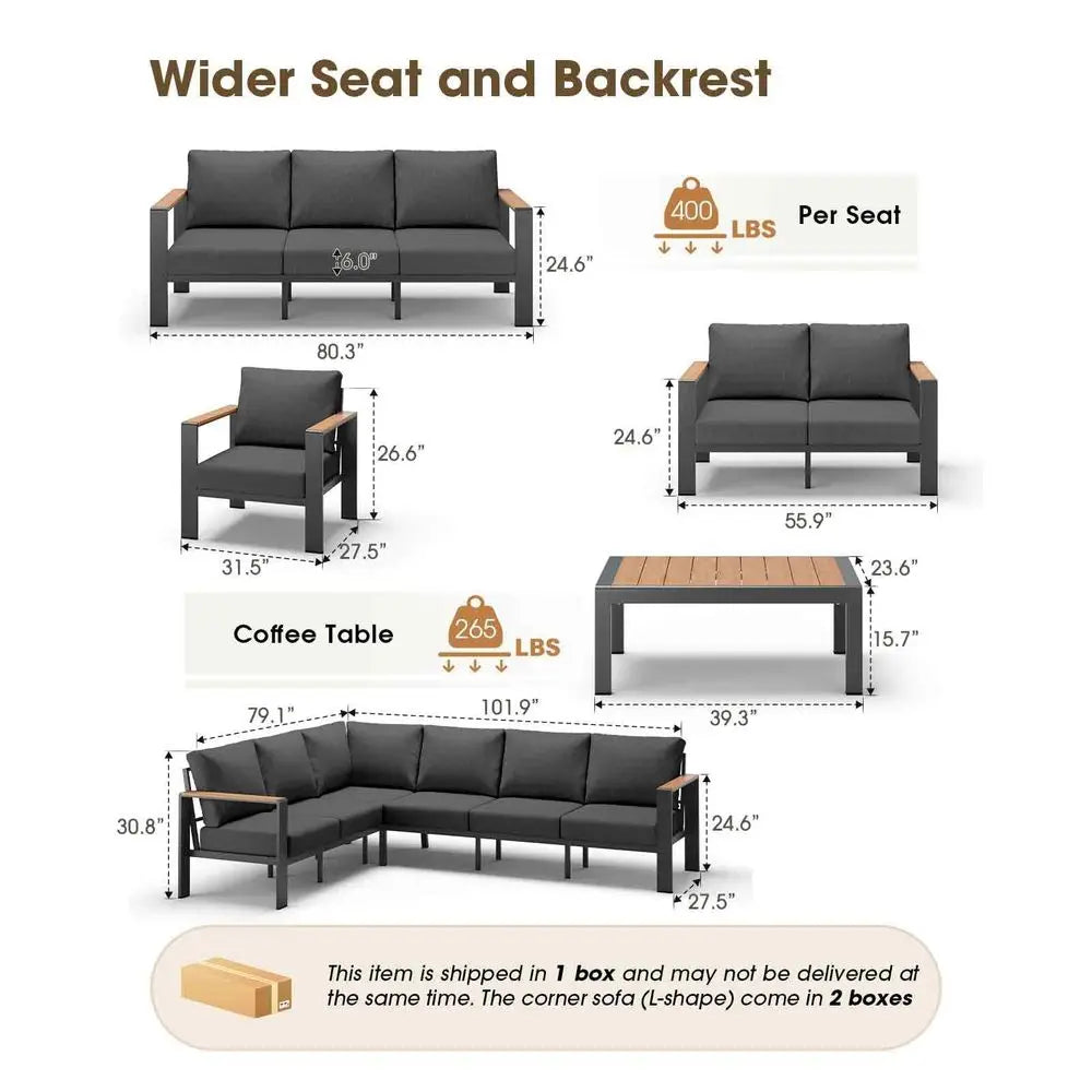 Outdoor Patio Loveseat Set All Weather With Washable Thick Cushions