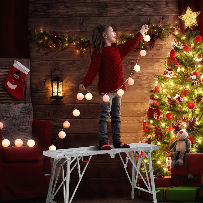 Adjustable Folding Scaffolding Work Platform Portable Steel Ladder