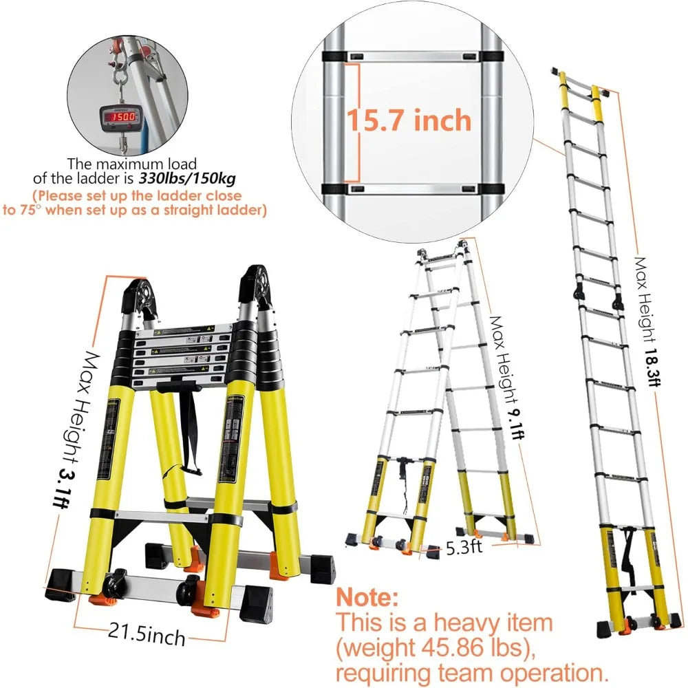 Hign Concerned A Frame Telescoping Ladder EN131 330lbs