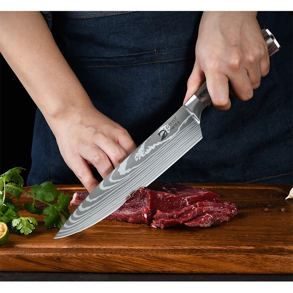 MDHAND Damascus Stainless Steel Kitchen Knife Set Pro