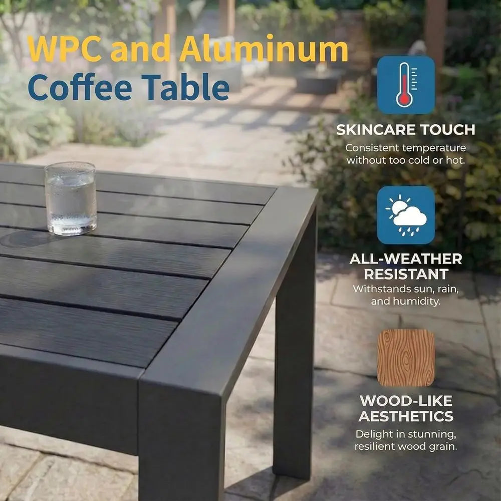 Metal Patio Furniture Set With All Weather Cushions