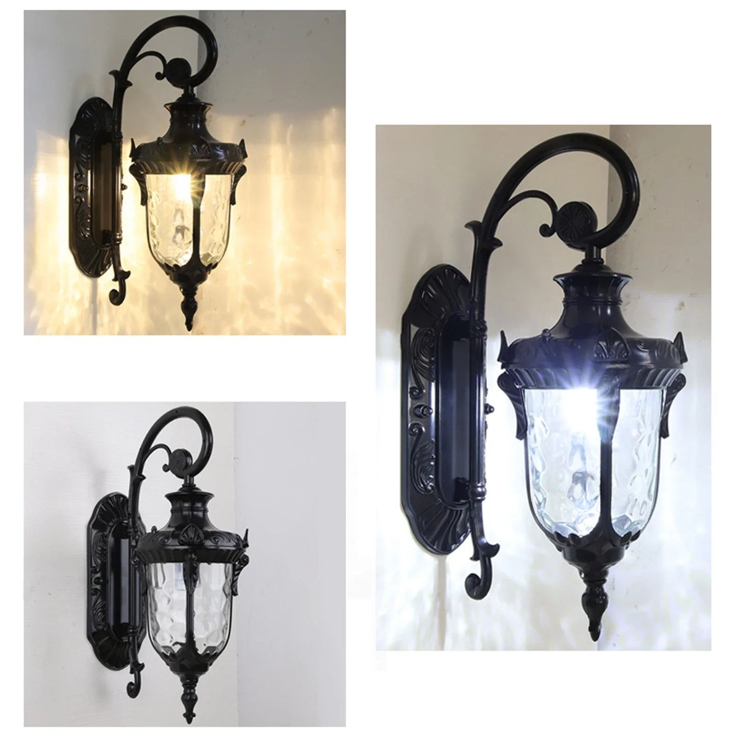 Bymaocar Outdoor Wall Light Fixture Waterfall Glass Shade