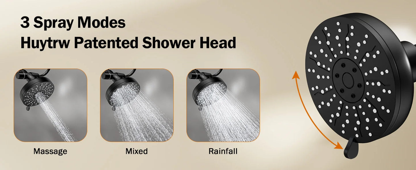 Tandem Dual Shower Head For Couples With Adjustable Slider