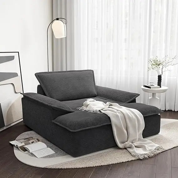 Corduroy Chaise Lounge Chair Sofa Bed Sleeper Couch