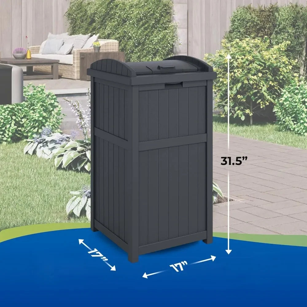 Outdoor Waste Bin Hideaway Container With Latching Lid