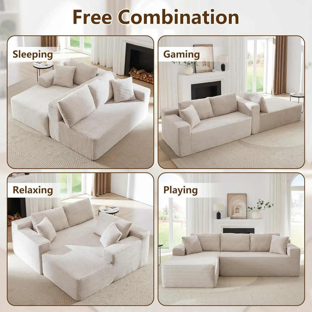 DAFIFY Boneless Sectional Couch With L Shaped Chaise