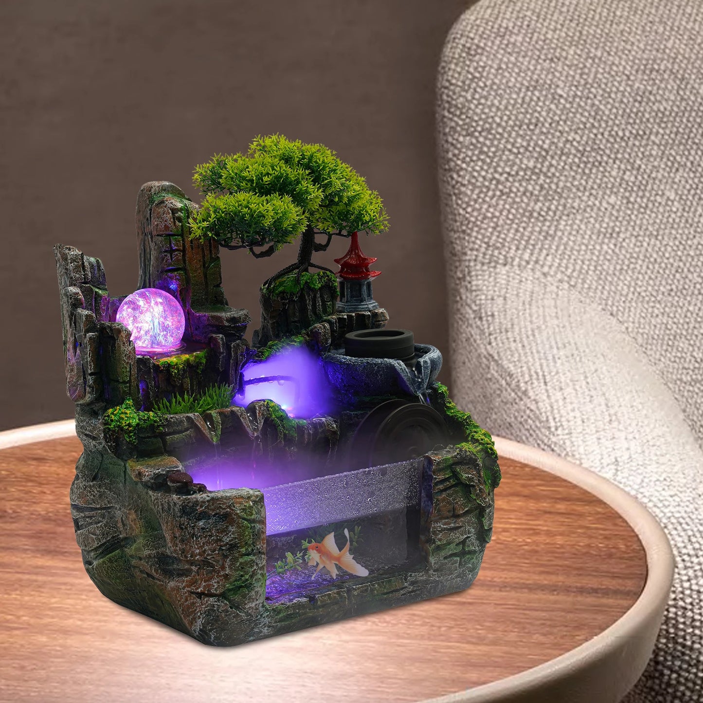 Hign-concerned 220V Tabletop Fountain Nebulizer LED