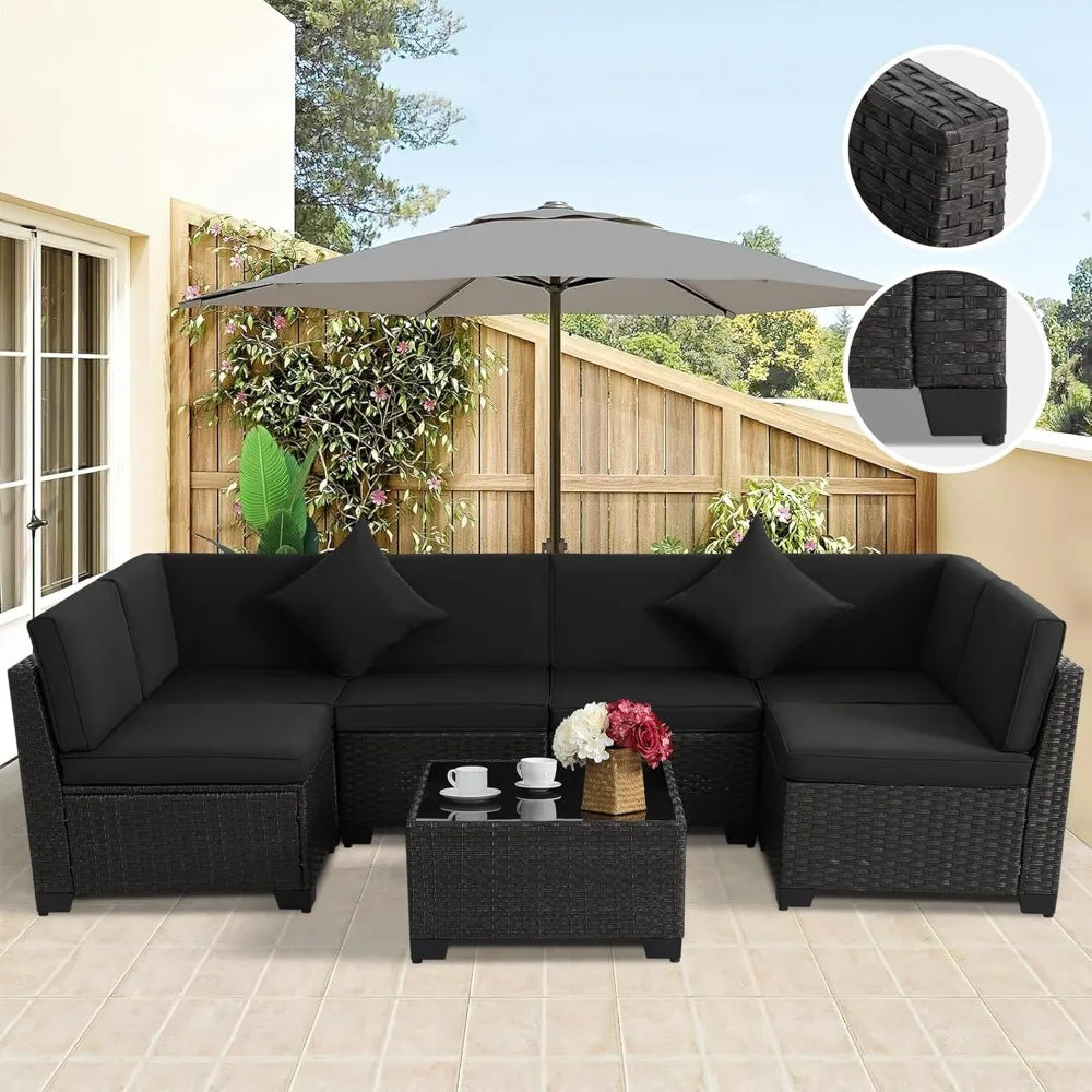 Angduo Outdoor Patio Conversation Set Allweather Rattan