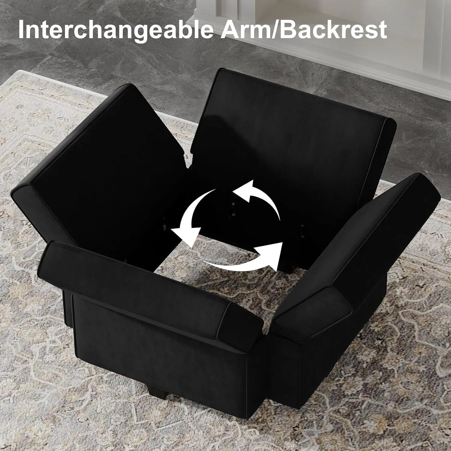 Modular Velvet Sectional Sofa With Ottomans Sleeper Chaise Storage