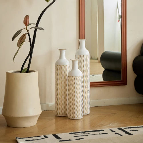 Hign-concerned Floor Metal Vase Modern Style Decor Set