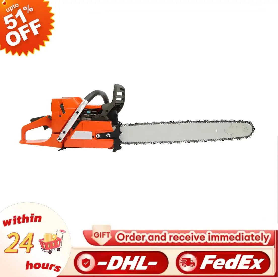 Gasoline Chainsaw 2 Stroke Engine For Wood Cutting Power