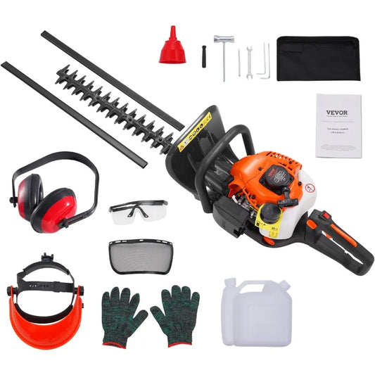 Gas Hedge Trimmer 26cc 23.2 Inch Dual Sided Blade Handheld