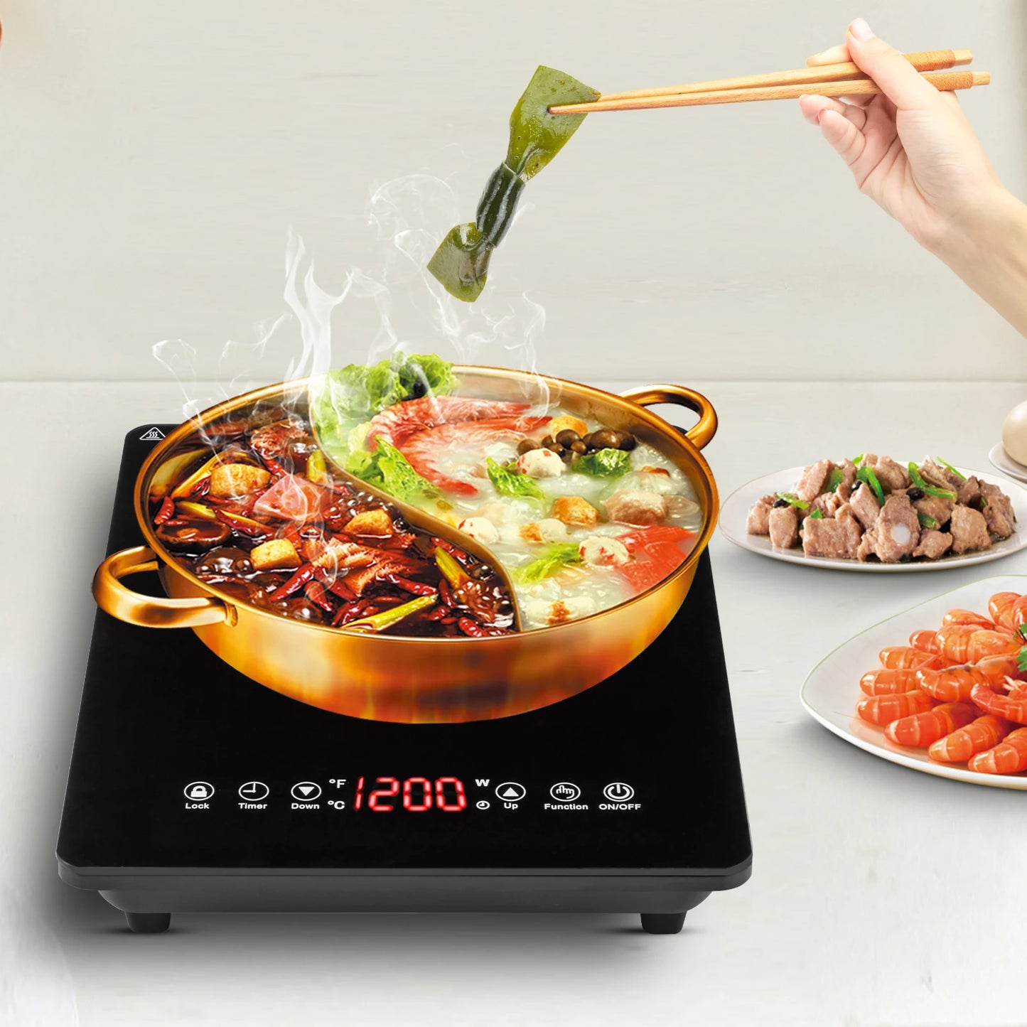 Sweetmile 1800W Induction Cooktop Low Noise Portable Hot Plate