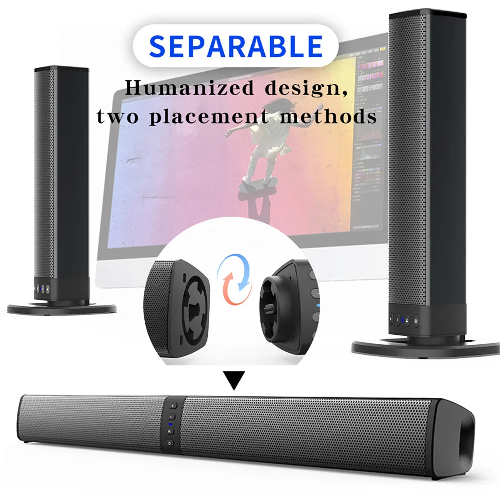 CURUK Wireless Bluetooth TV Sound Bar 2 Speaker System