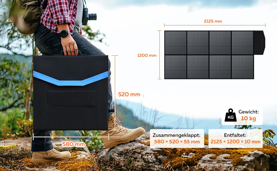 CTOLITY Portable Solar Panel Kit With MPPT 18V Foldable