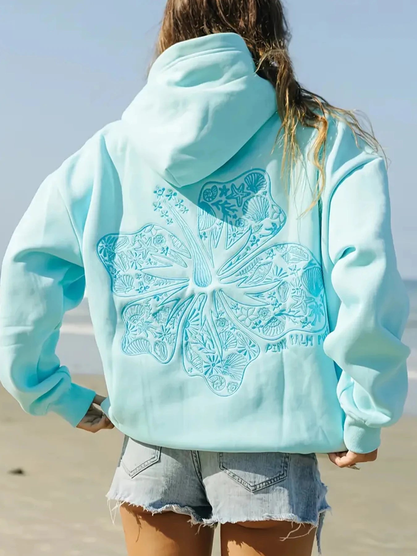 Women's Tropical Floral Island Hoodie Pullover With Pockets