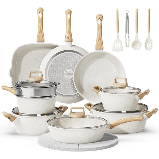 Iosn 24 Piece Nonstick Ceramic Cookware Set Induction