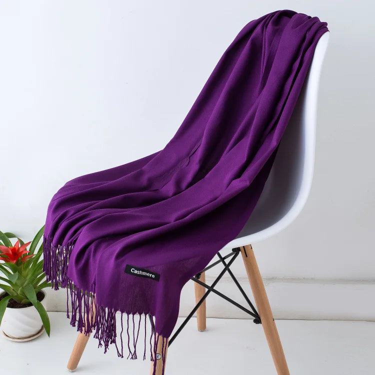 Sanmaihuacn Pashmina Scarf Cashmere Feel Headscarf Winter