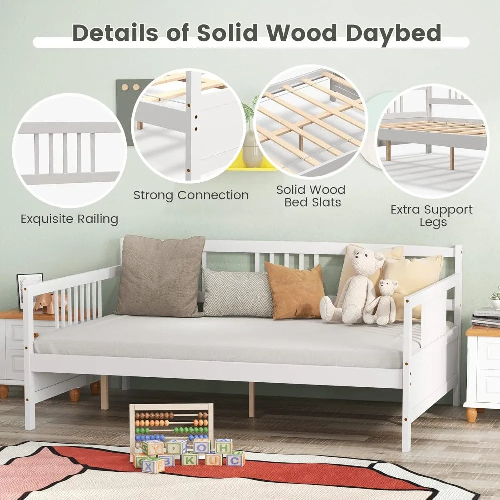 XMSJ Daybed Sofa Bed Frame Wood Slat Support System