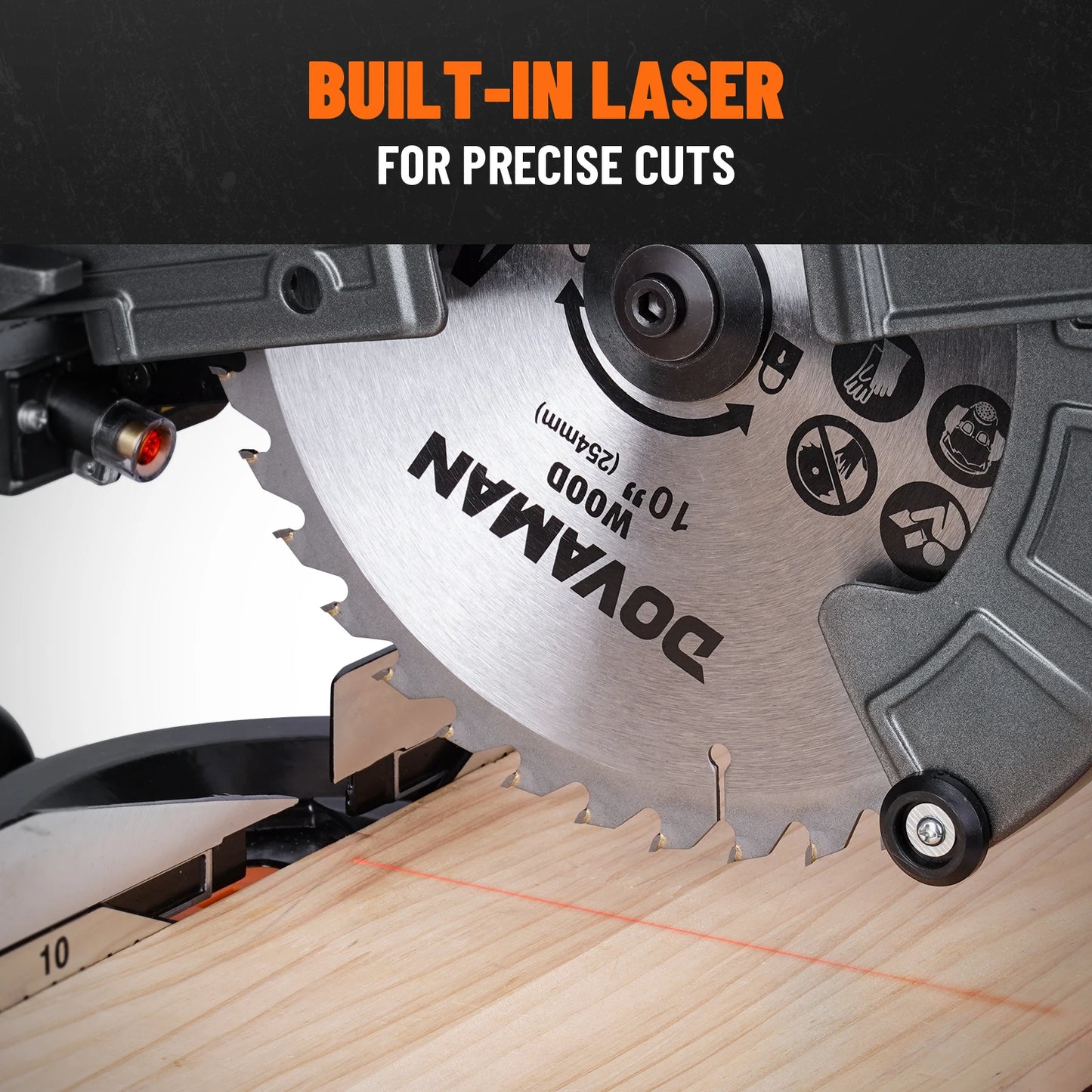 DOVAMAN Sliding Miter Saw With 3 TCT Blades Laser Guide
