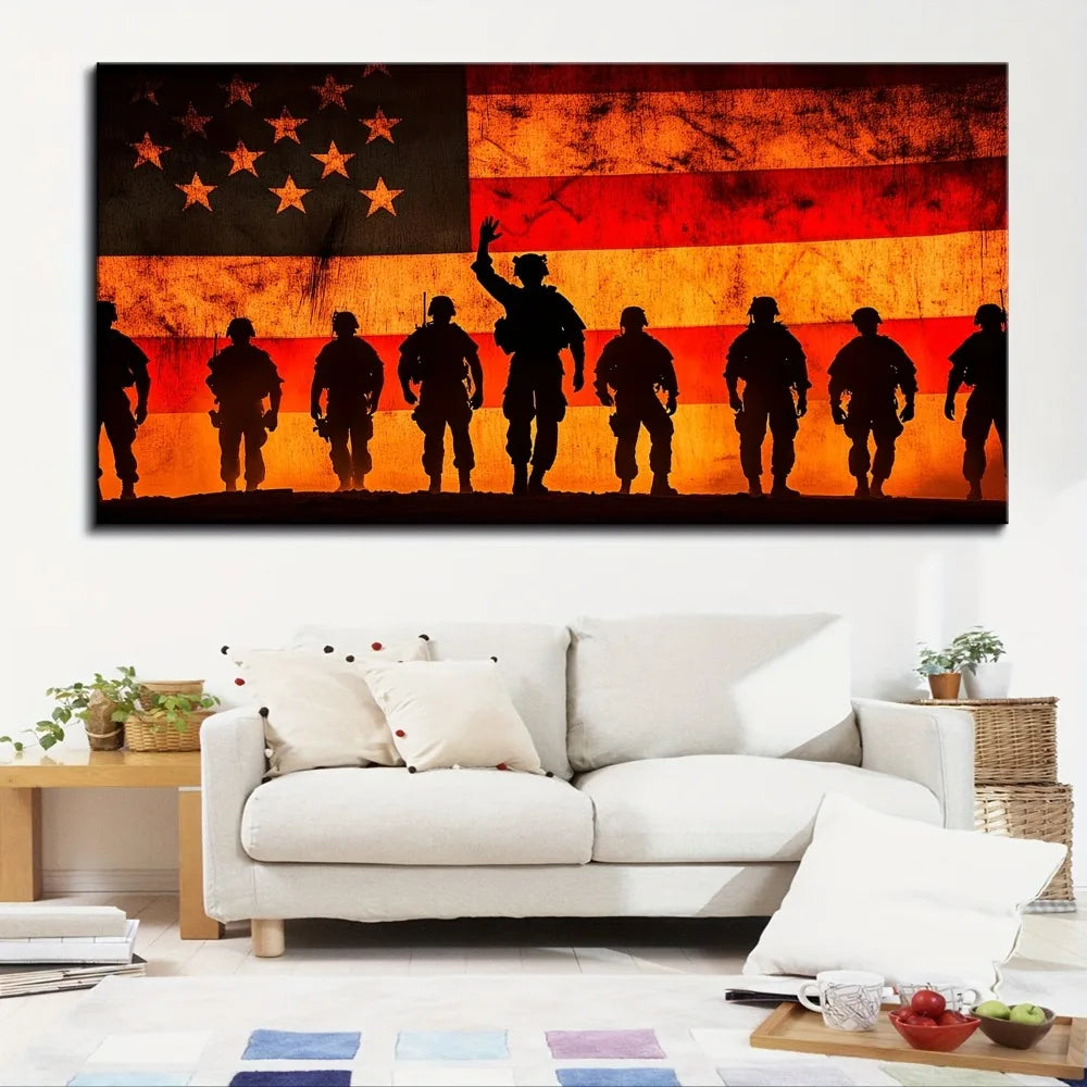 Hign-concerned American Flag Canvas Art Patriotic Wall Decor