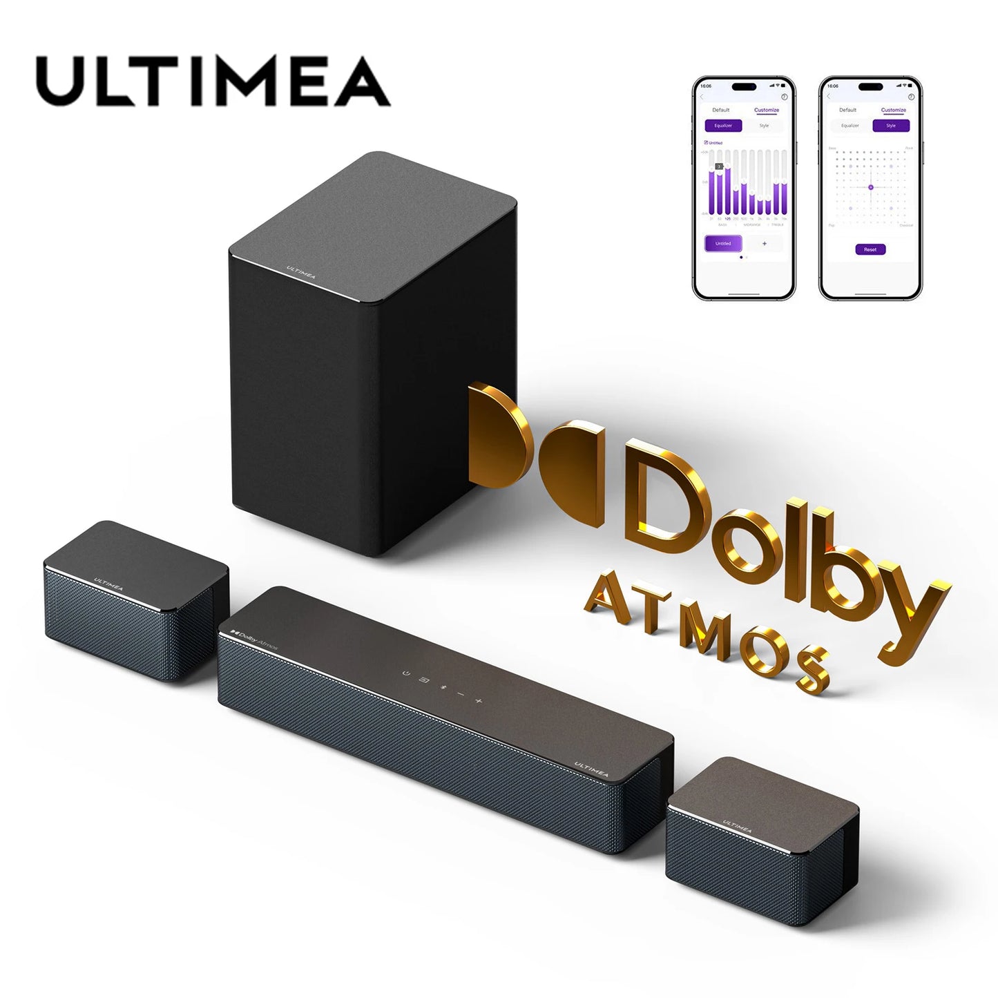 ULTIMEA 5.1 Channel Sound Bar With Dolby Atmos Subwoofer