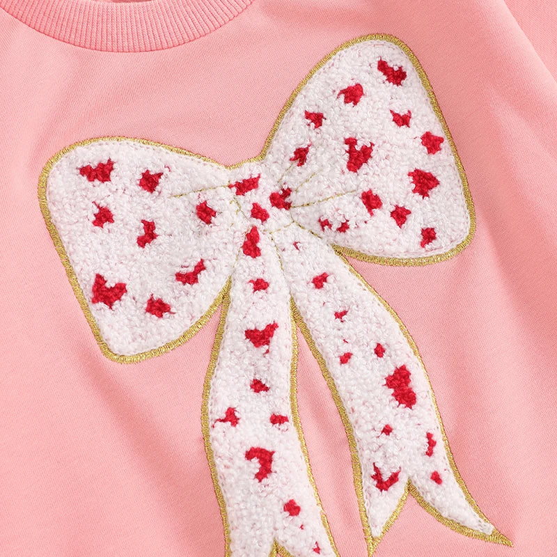 Pudcoco Baby Girl Autumn Set With Bow Sweatshirt And TulleSkirt