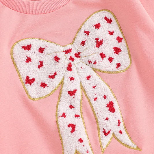 Pudcoco Baby Girl Autumn Set With Bow Sweatshirt And TulleSkirt