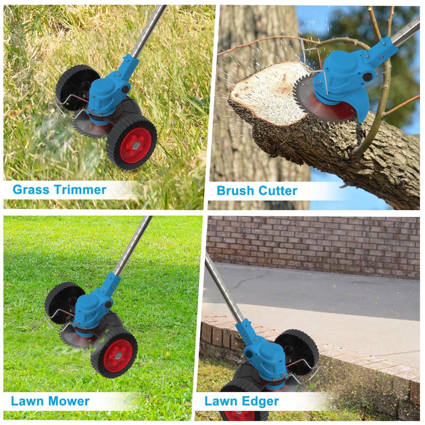 21V Cordless Grass Trimmer 3 In 1 Edger Brush Cutter