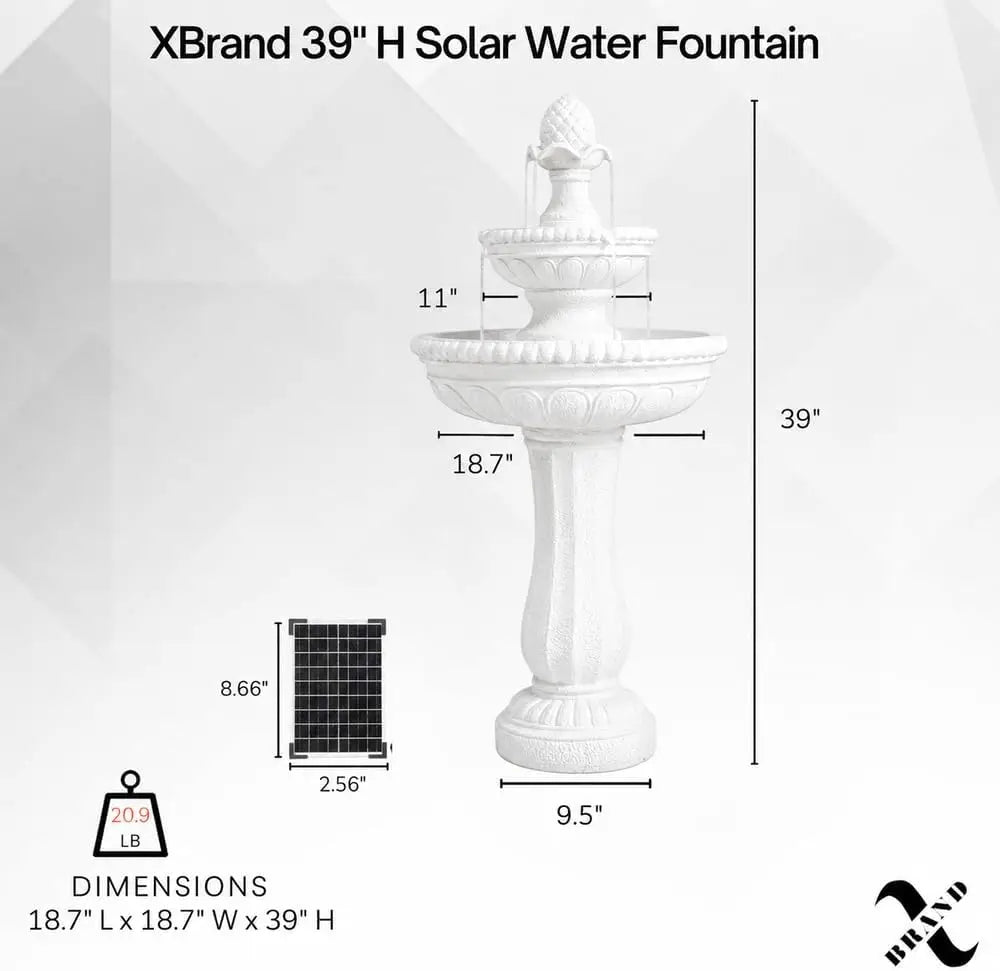 Freestanding Solar Water Fountain With Pump For Yard And Garden