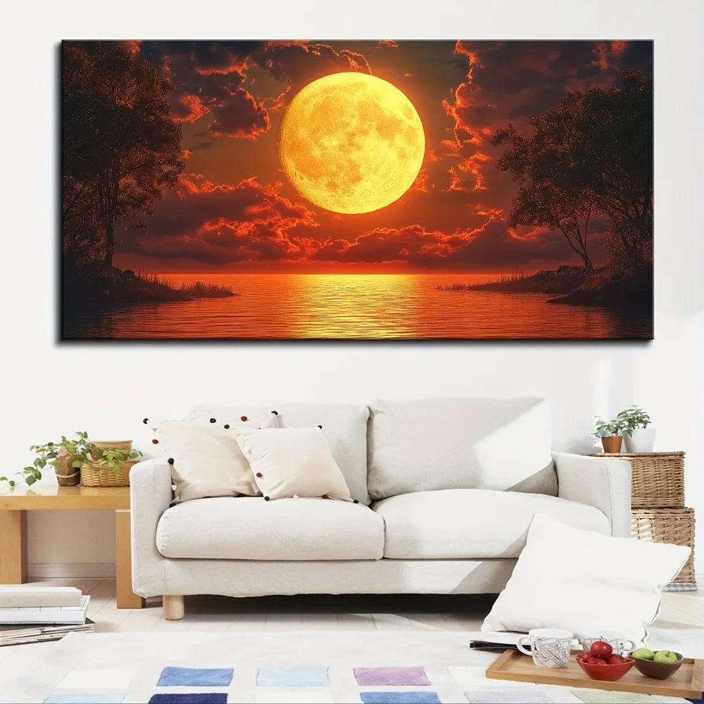 Hign Concerned Red Sea Golden Sunset Picture Pine Frame