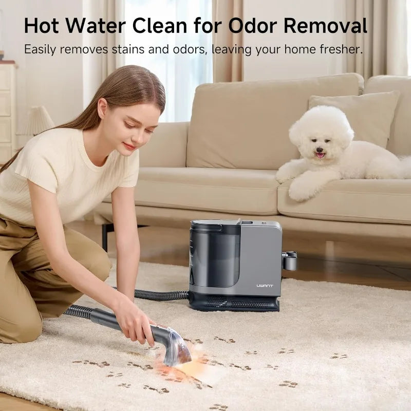 High-concerned Portable Carpet Cleaner With Steam Heating System 18KPa Powerful Suction 2 In 1 Upholstery And Car Cleaner