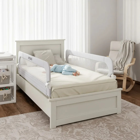 Foldable Toddler Bed Rail Guard With Safety Lock Easy Installation