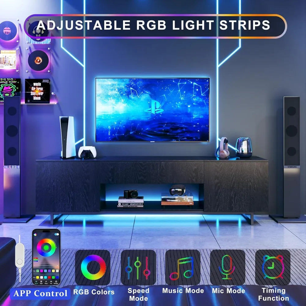 Modern TV Stand With LED Light Entertainment Center